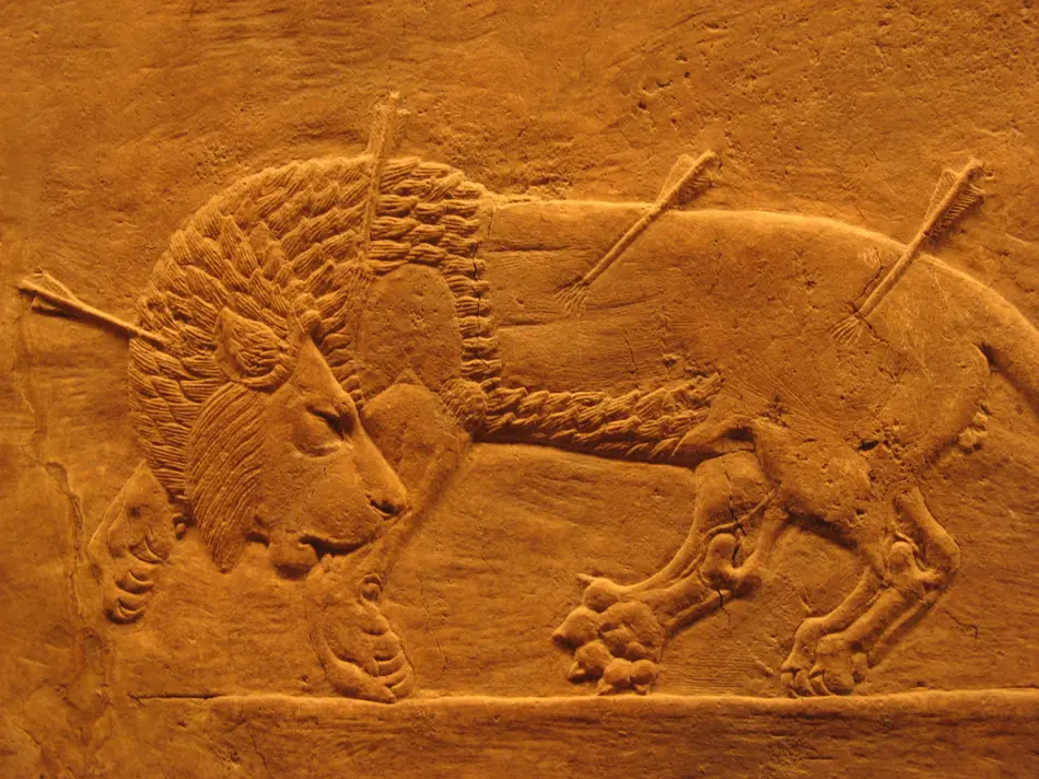 A caçada real ao leão, do palácio de Nínive