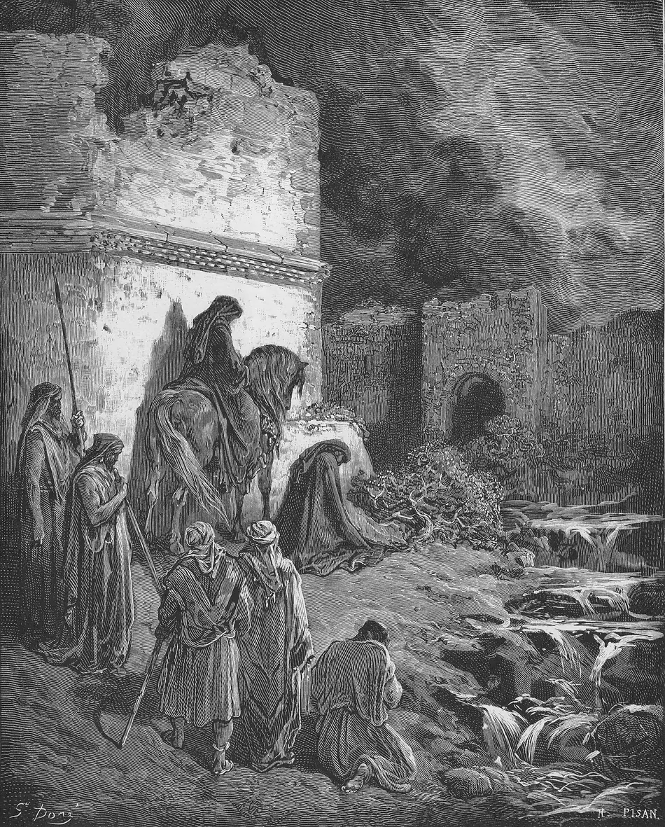 Neemias contempla as ruínas dos muros de Jerusalém