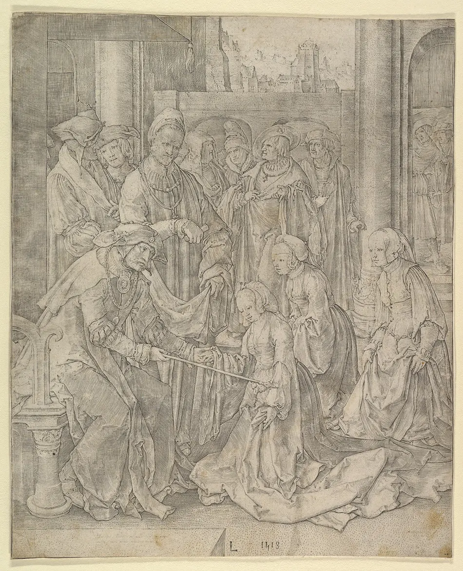 Ester diante de Assuero (gravura de Lucas van Leyden)