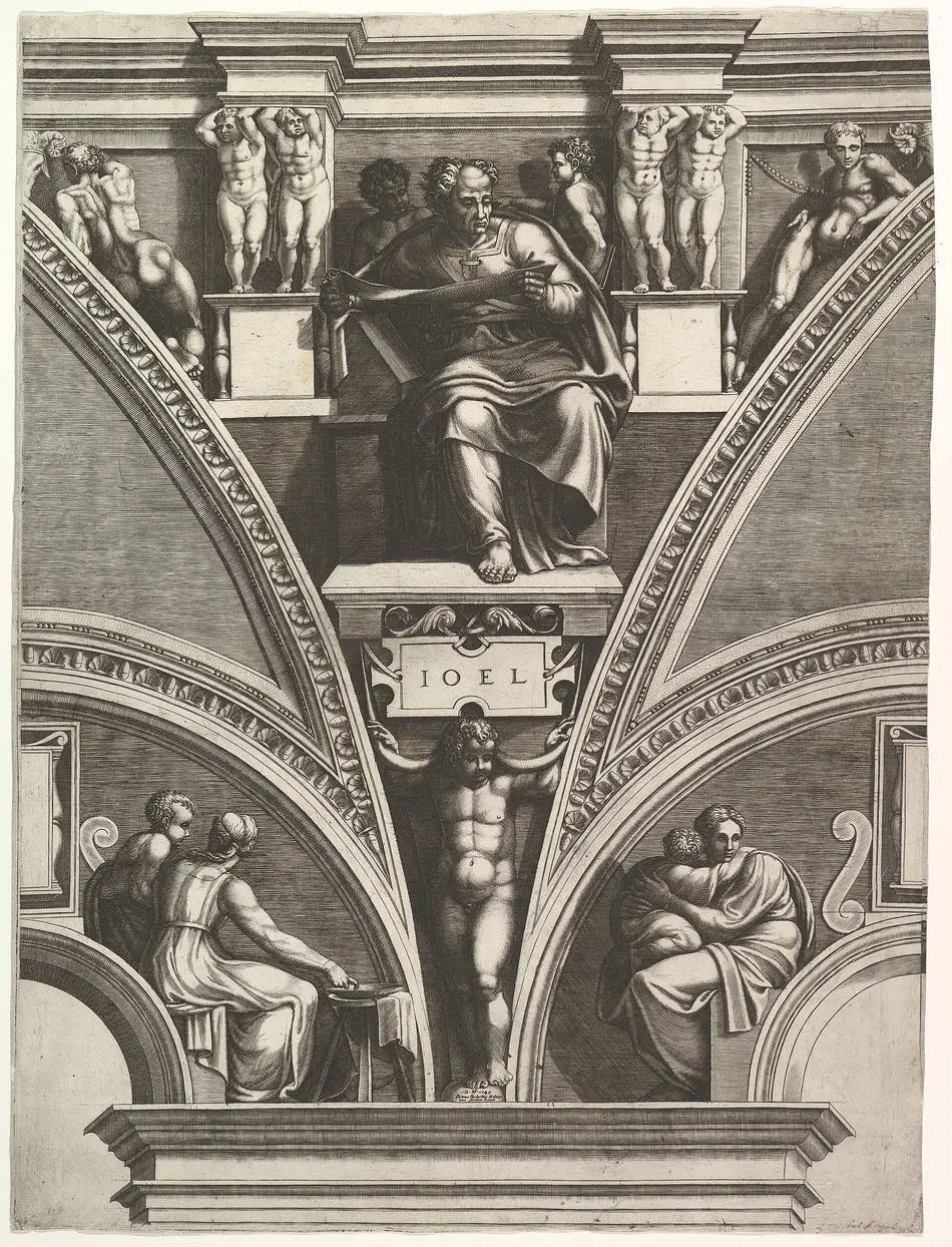 Joel, gravura de Ghisi a partir de Michelangelo