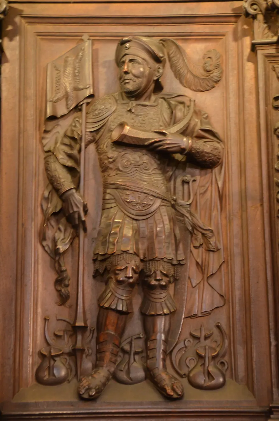 Gideão esculpido no coro da catedral de Toledo